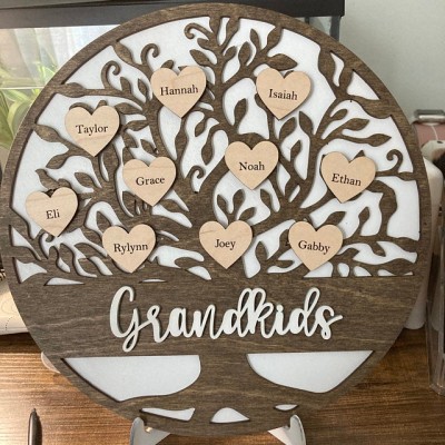 Personalized Family Tree Wooden Home Art Decor Christmas Gift 
